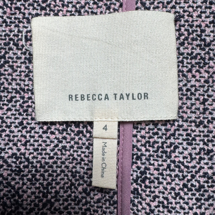 Blazer By Rebecca Taylor In Black & Pink, Size: 4