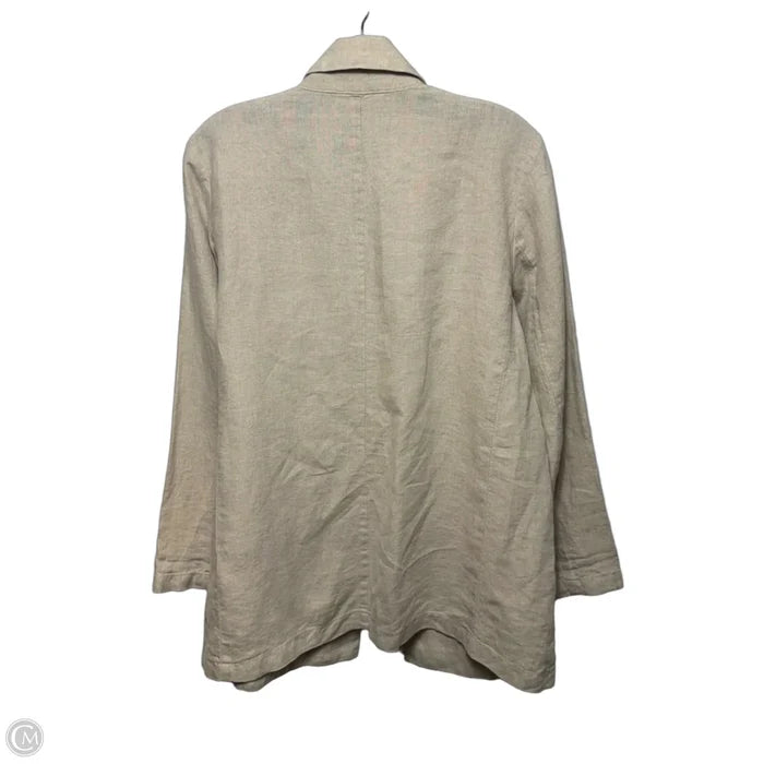 Blazer Organic Linen By Eileen Fisher In Tan, Size: Xs