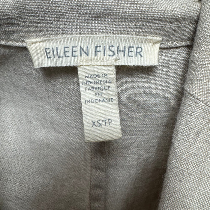 Blazer Organic Linen By Eileen Fisher In Tan, Size: Xs