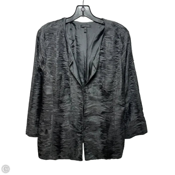 Blazer Silk By Eileen Fisher In Grey, Size: Xl