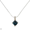 Blue & Clear Stone Pendant Necklace