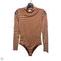 Bodysuit Long Sleeve By Belle Du Jour In Checkered Pattern, Size: M