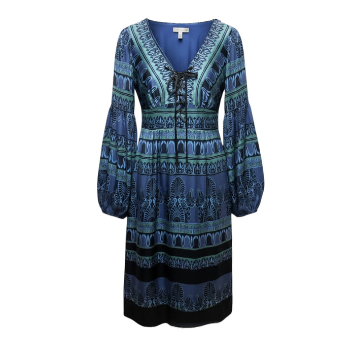 Bohemian Print Silk Midi Dress By Nanette Lepore In Blue, Size: 2
