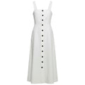 Button Front Midi Dress Designer By Kate Spade In White, Size: 2