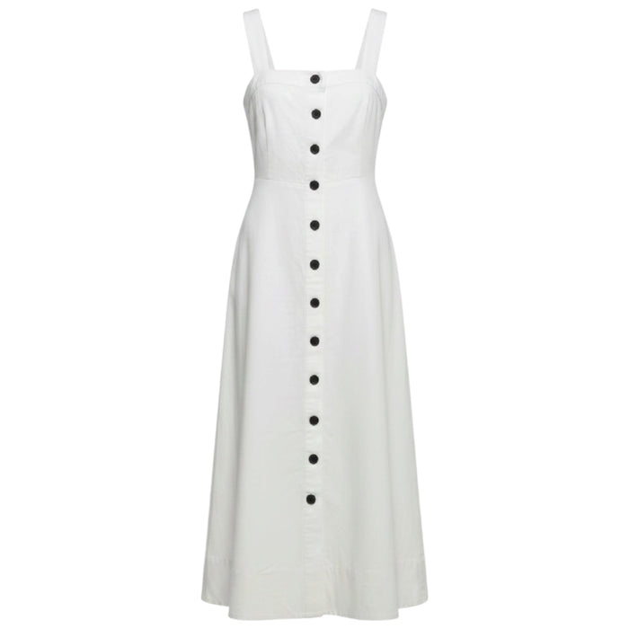 Button Front Midi Dress Designer By Kate Spade In White, Size: 2