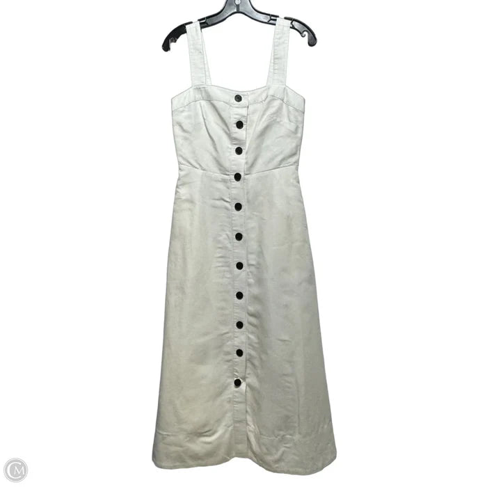 Button Front Midi Dress Designer By Kate Spade In White, Size: 2