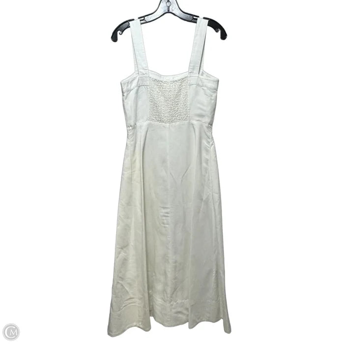 Button Front Midi Dress Designer By Kate Spade In White, Size: 2