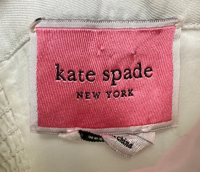 Button Front Midi Dress Designer By Kate Spade In White, Size: 2
