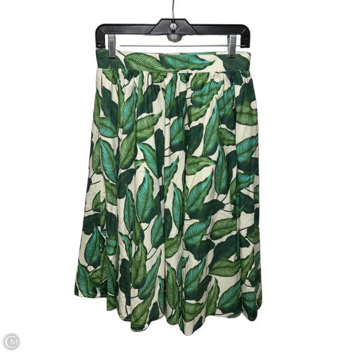 Button Swing Skirt By Hell Bunny In Rainforest Tropical, Size: S
