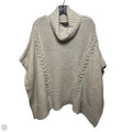 Cable Knit Poncho Sweater By Simply Vera In Beige, Size: XS/S