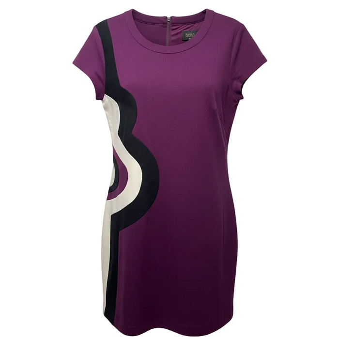 Cap Sleeve Shift Dress By Laundry by Shelli Segal In Purple & White, Size: 4