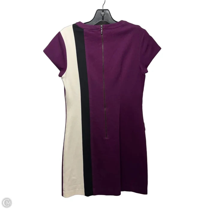 Cap Sleeve Shift Dress By Laundry by Shelli Segal In Purple & White, Size: 4