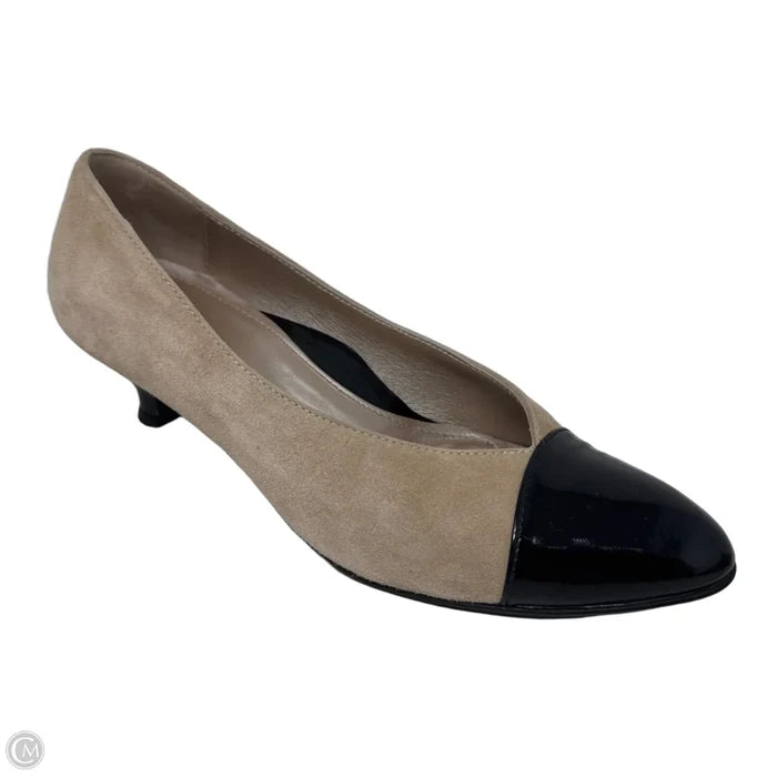 Cap Toe Shoes Heels Kitten By Beautifeel In Black & Cream, Size: 8