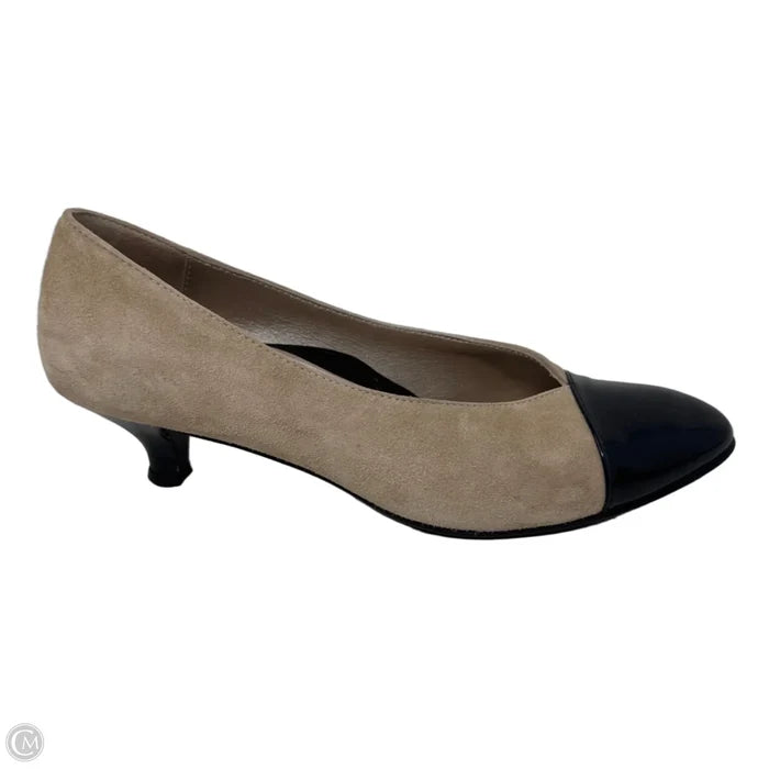 Cap Toe Shoes Heels Kitten By Beautifeel In Black & Cream, Size: 8