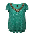 Carcanet Top By Sachin & Babi X Anthropologie In Gold & Green, Size: 10