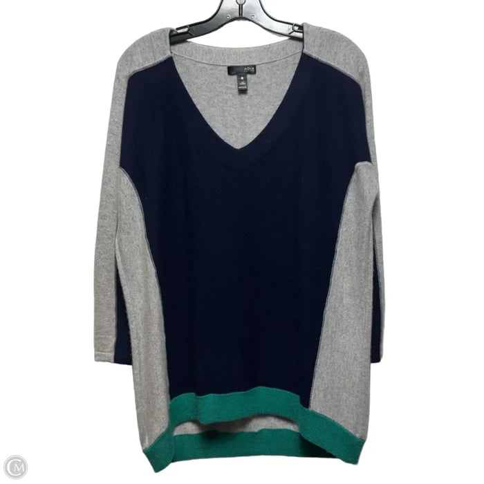 Cashmere Color Block Sweater By Aqua In Multi-colored, Size: L
