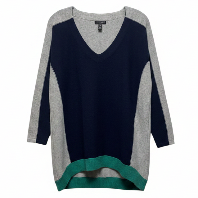 Cashmere Color Block Sweater By Aqua In Multi-colored, Size: L