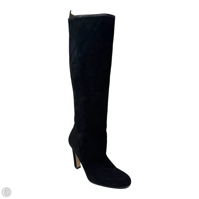 Charlie Devon Suede Knee High Boots Designer By Stuart Weitzman In Black, Size: 7.5
