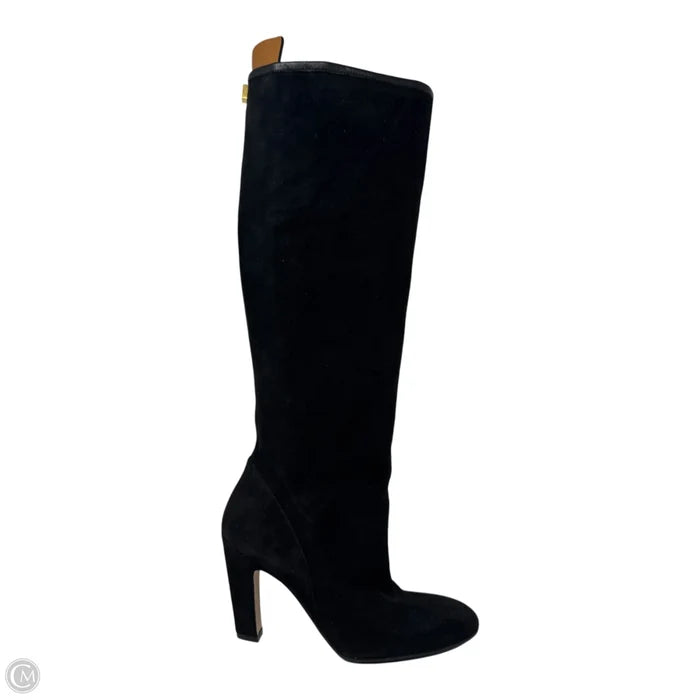 Charlie Devon Suede Knee High Boots Designer By Stuart Weitzman In Black, Size: 7.5