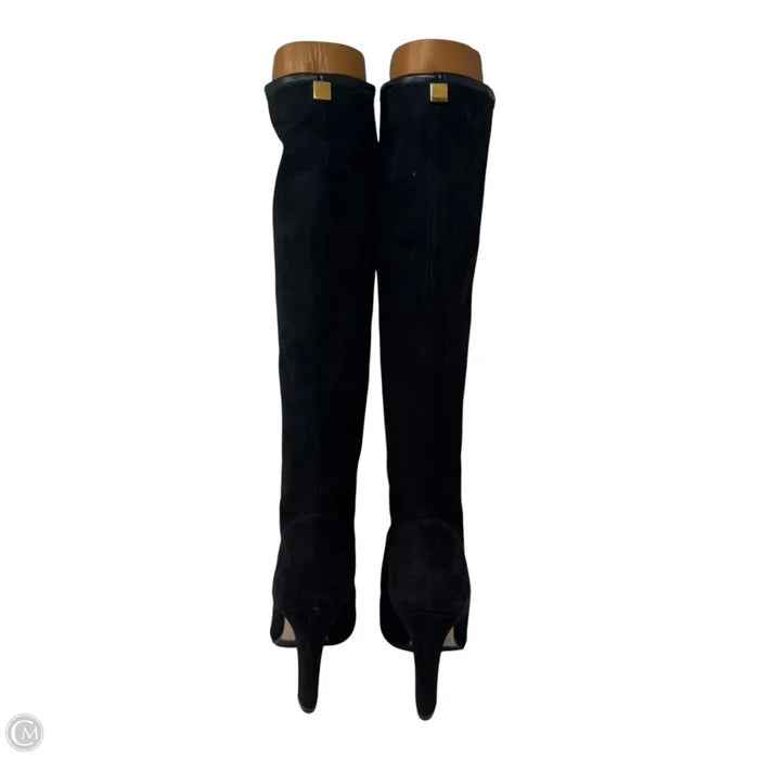 Charlie Devon Suede Knee High Boots Designer By Stuart Weitzman In Black, Size: 7.5