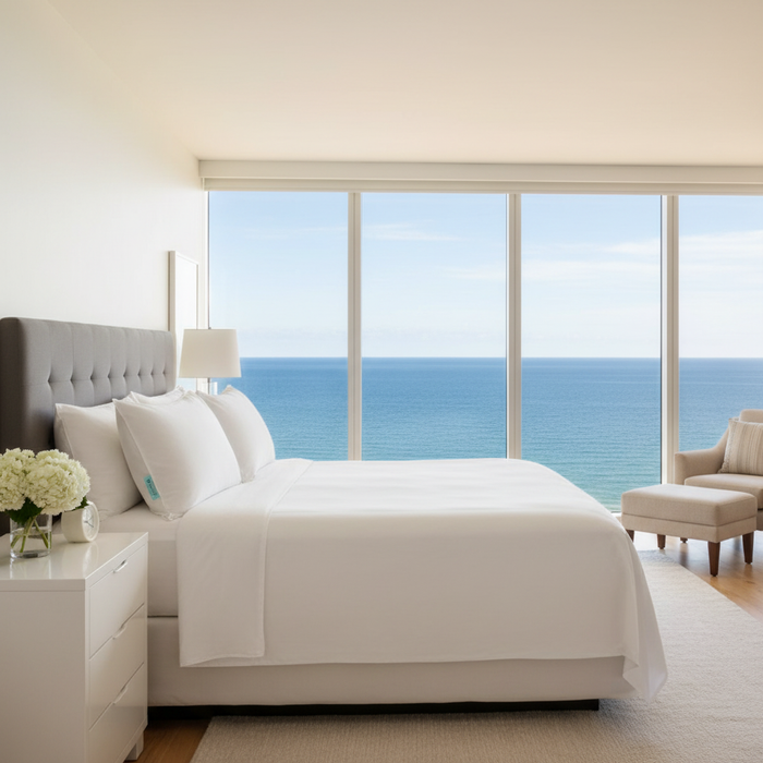Choice Hotels King Blue Label Firm Pillow at home Pillows