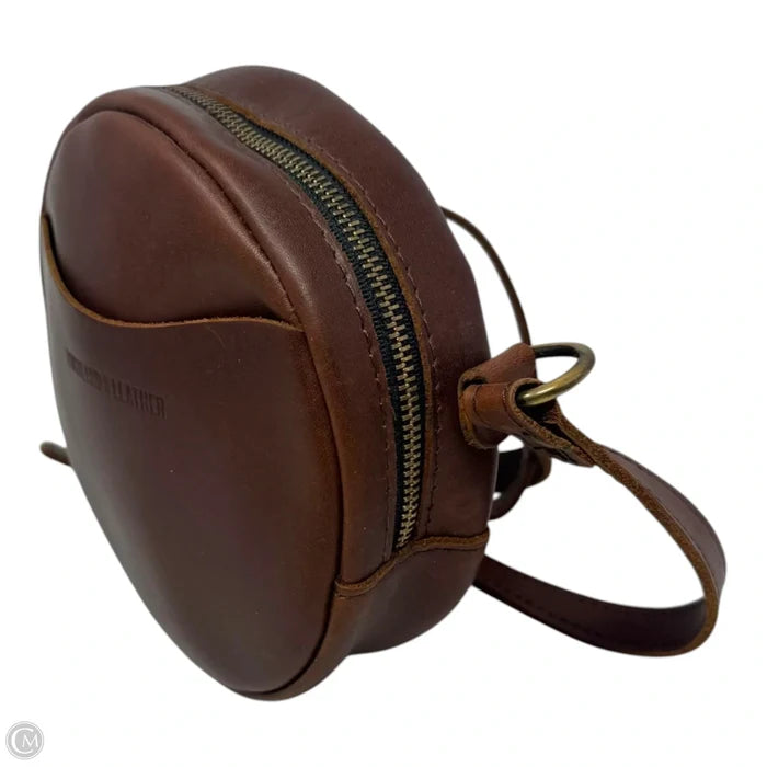 Circle Crossbody Handbag Leather By Portland Leather, Size: Medium