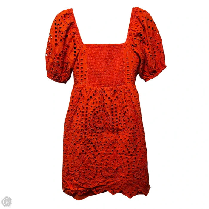 Clara Eyelet Mini Dress By Hyacinth House In Orange, Size: S