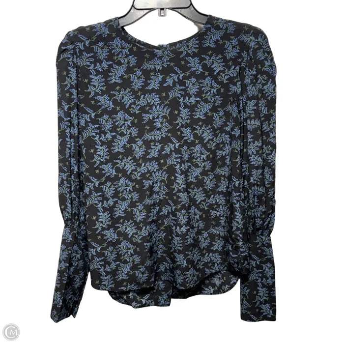 Clarke Puff Sleeve Top By Veronica Beard In Black & Blue, Size: 2