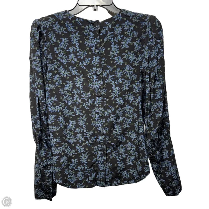 Clarke Puff Sleeve Top By Veronica Beard In Black & Blue, Size: 2