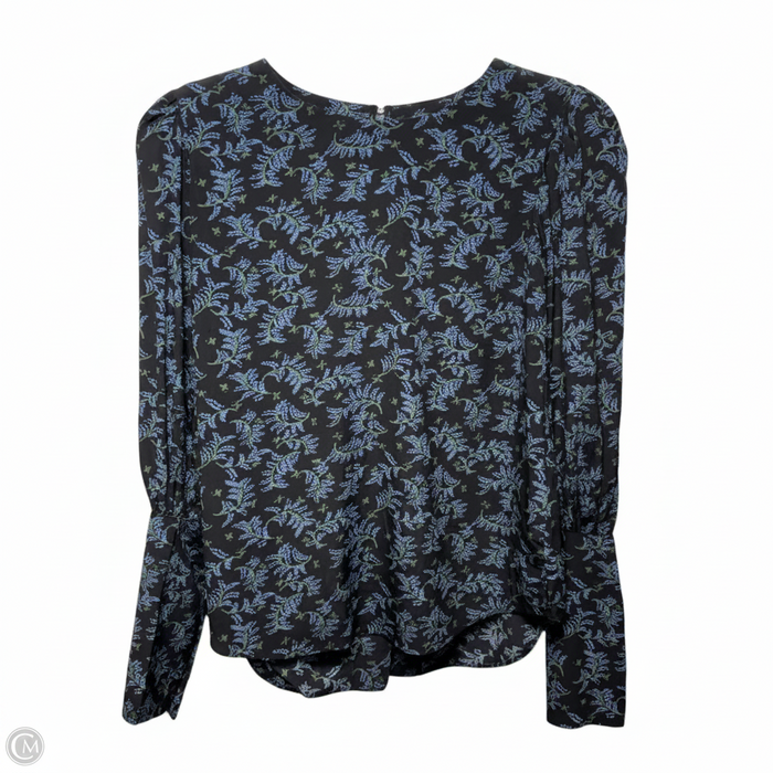Clarke Puff Sleeve Top By Veronica Beard In Black & Blue, Size: 2