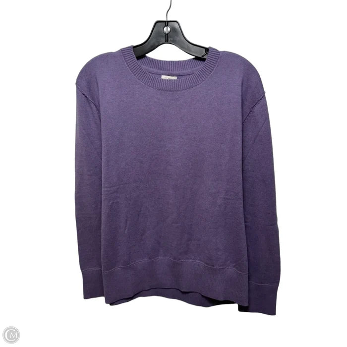 Classic Cotton-Cashmere Crew Neck Sweater By L.L. Bean In Purple, Size: L