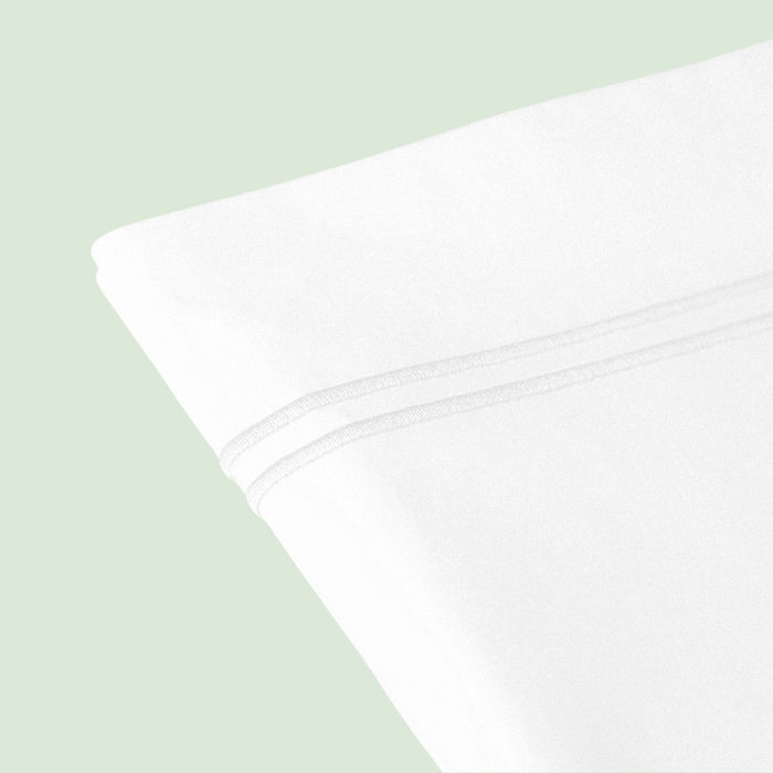 Classic Hotel 300 Thread Count Housewife Pillowcase Pair with Coloured Embroidery