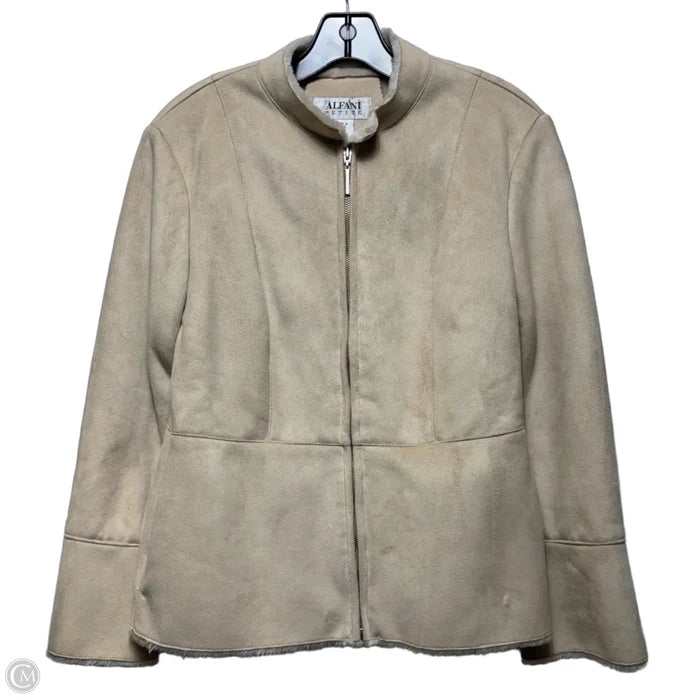 Coat Faux Fur & Sherpa By Alfani In Tan, Size: S