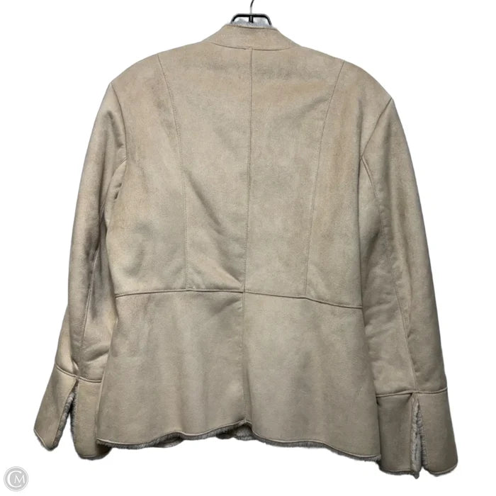 Coat Faux Fur & Sherpa By Alfani In Tan, Size: S