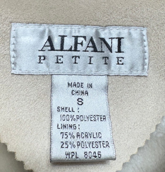 Coat Faux Fur & Sherpa By Alfani In Tan, Size: S