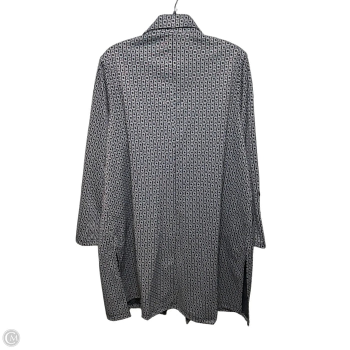 Coat Other By Cato In Black & Grey Geometric, Size: 22/24