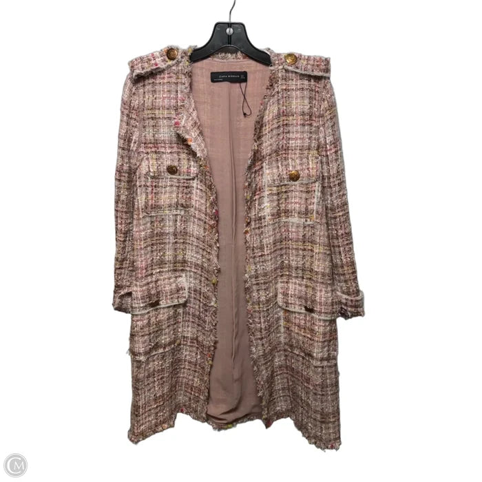 Coat Trench Coat By Zara In Pink, Size: L