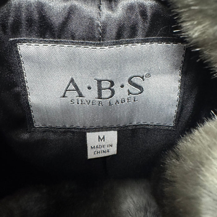 Coat Wool Blend By Abs In Grey, Size: M