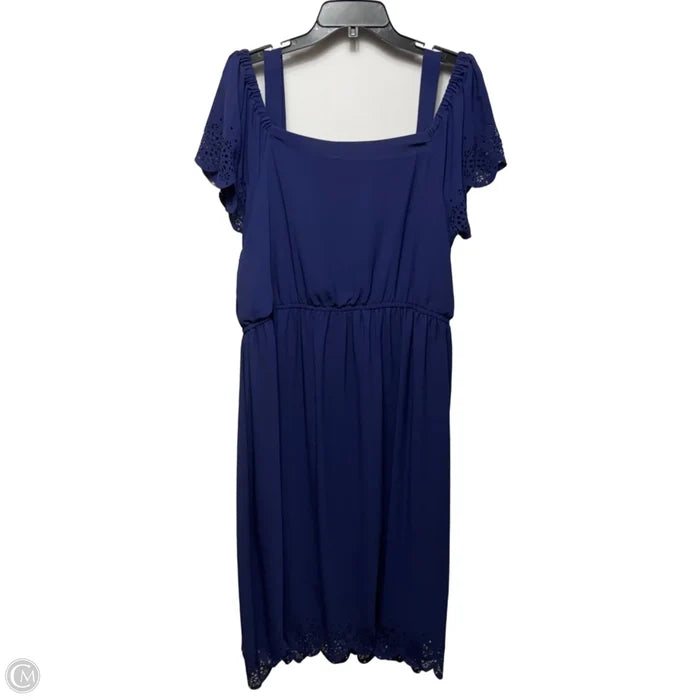 Cold Shoulder Midi Dress By Lane Bryant In Blue, Size: 18