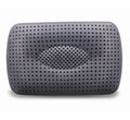 Turmerry Cooling Latex Pillow with charcoal gray color, perforated design, and a dip in the middle, on white background.