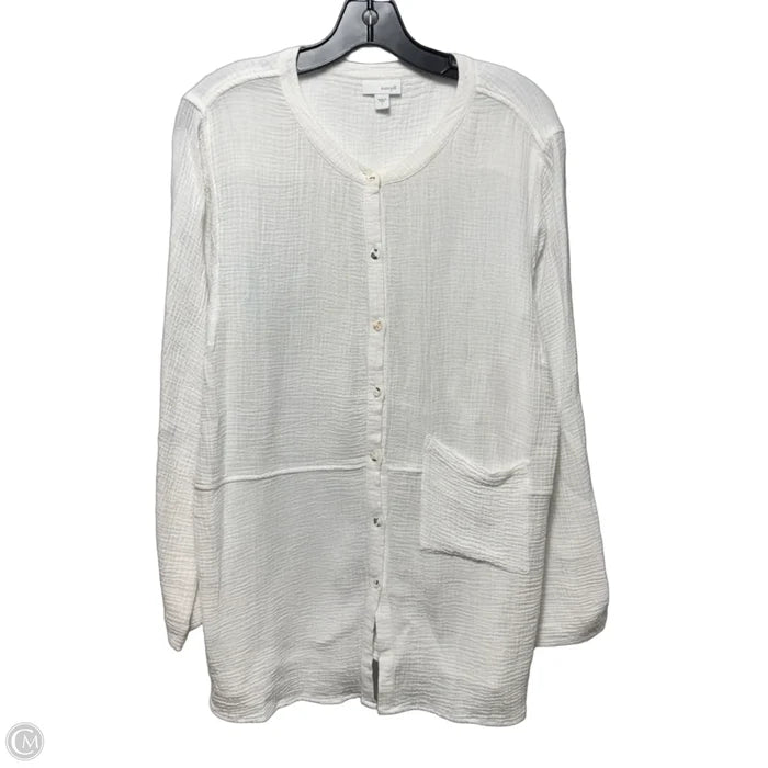 Cotton Gauze Top Long Sleeve By Pure Jill In White, Size: L