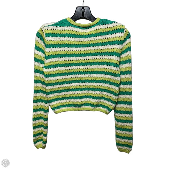 Cotton Sweater Cardigan By Industry In Striped Pattern, Size: S