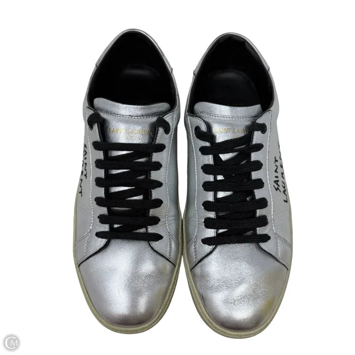Court Classic SL/06 Sneakers Luxury Designer By Yves Saint Laurent In Silver, Size: 12 (IT 42)