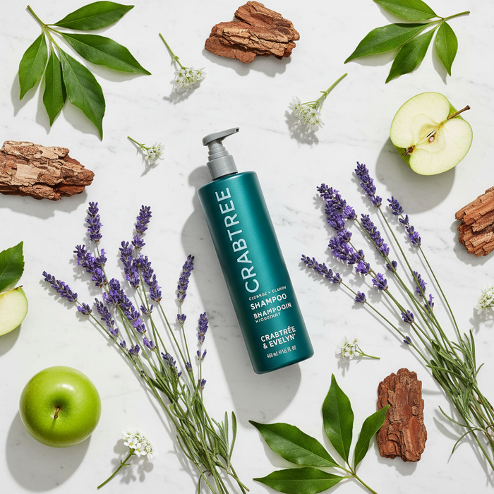 Crabtree & Evelyn Shampoo flat lay