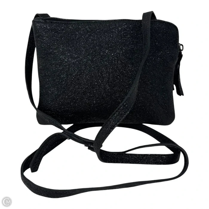 Crinkled Leather Double Zip Crossbody Leather By Eileen Fisher, Size: Medium
