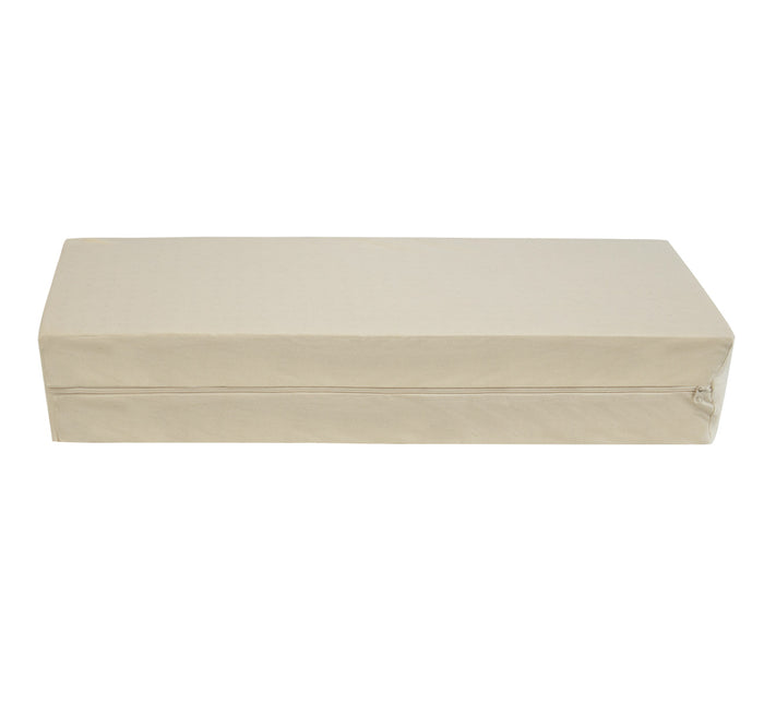 Single Turmerry Cuboid Side Sleeper Pillow with cream cover displayed on white background.
