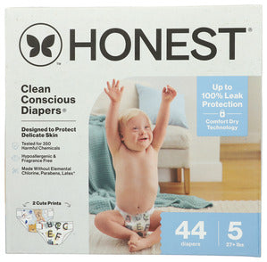 DIAPERS HONEST SIZE 5 44 DIAPERS  '810094552855