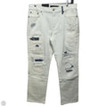 Distressed Mid-Rise Straight Ankle Jean By Lauren By Ralph Lauren In White Denim, Size: 10