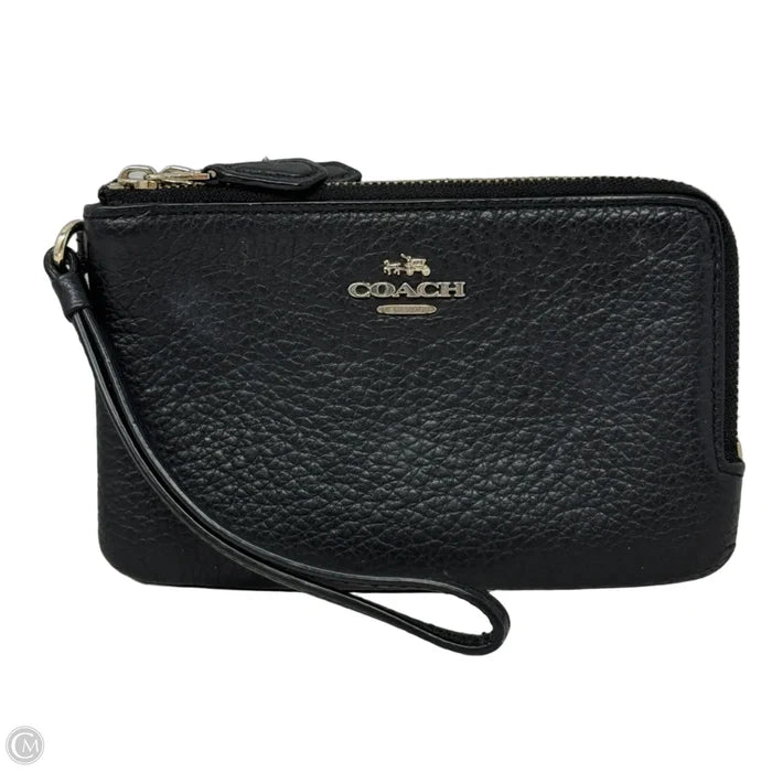 Double Corner Zip Wristlet Designer By Coach, Size: Medium