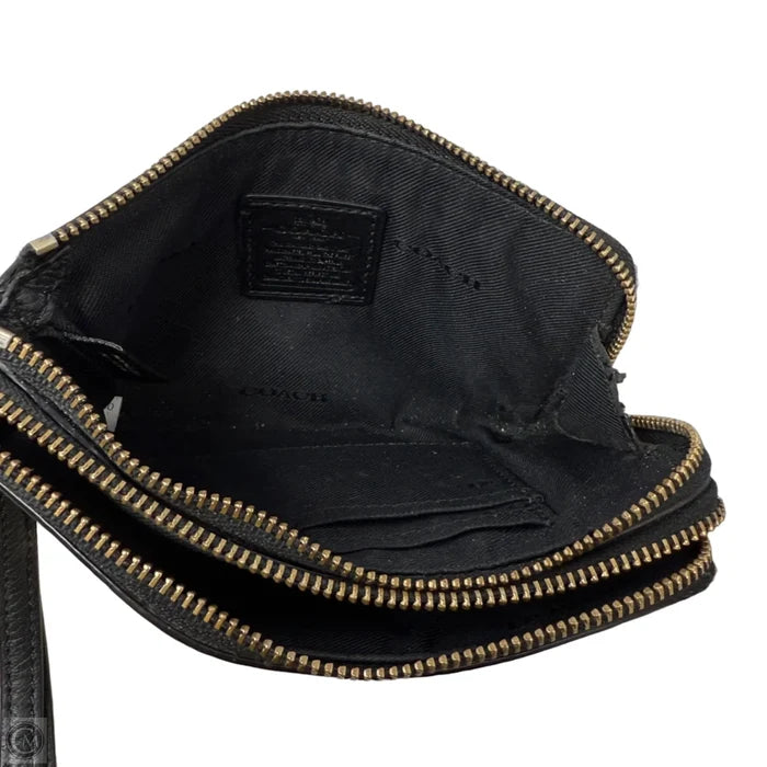 Double Corner Zip Wristlet Designer By Coach, Size: Medium